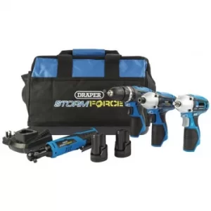 Image of Draper Storm Force® 10.8V Power Interchange 4 Piece Kit (2x 1.5Ah Batteries, Charger and Bag)