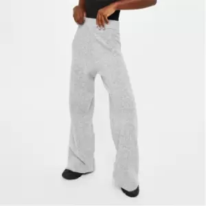 Image of Missguided Tall Knit Wide Leg Trousers - Grey