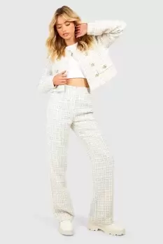 Image of Boucle Wide Leg Trousers