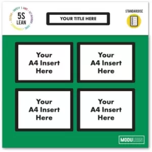 Image of Notice Board, with Four Frames, Green