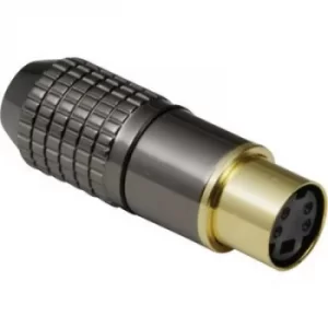 Image of BKL Electronic 0204023 Mini DIN connector Socket, straight Number of pins: 4 Black