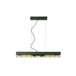 Image of Peniguet Industrial Bar Pendant Light - 2xE27 - Green