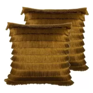 Image of Furn. Flicker Twin Pack Polyester Filled Cushions Gold