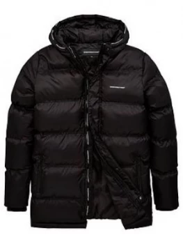 Image of Good For Nothing Boys Murran Long Line Padded Jacket - Black