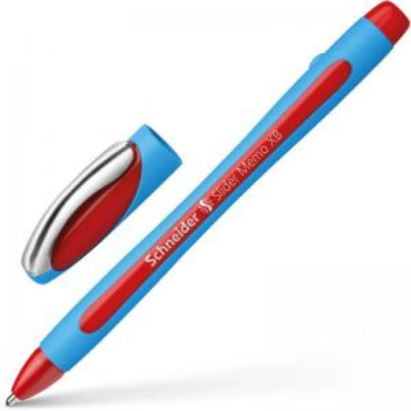 Image of APC Schneider Slider Memo XB Ballpoint Pen Extra Broad Tip Red Ink with Viscoglide Technology made of 85% Recycled Plastic (Pack 10) - 150202 150202