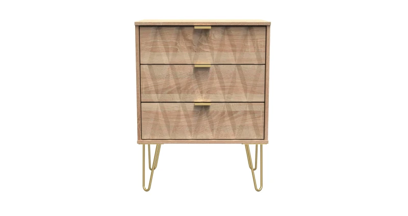 Image of Dallas 3 Drawer Midi Sideboard In Bardolino Oak (Ready Assembled)