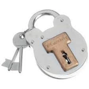 Image of Master Lock Old English Padlock 50mm Zinc plated steel body, hardened steel shackle