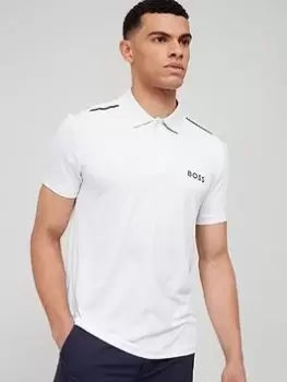 Image of BOSS Paddytech Polo Shirt - White, Size L, Men