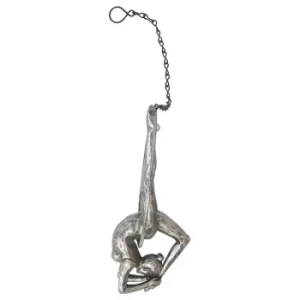 Image of Silver Gymnast on Rope Upside-down 26cm