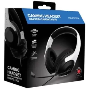 Image of Raptor Gaming H300 Gaming Over-ear headset Corded (1075100) Stereo White Volume control, Microphone mute