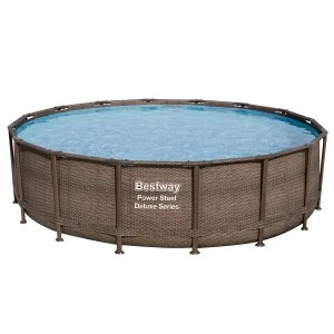 Image of Bestway 16' x 48" Power Steel Deluxe Pool Set