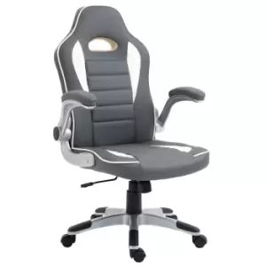 Image of Vinsetto Height Adjustable Office Chair With Tilt Function Pu Faux Leather Grey