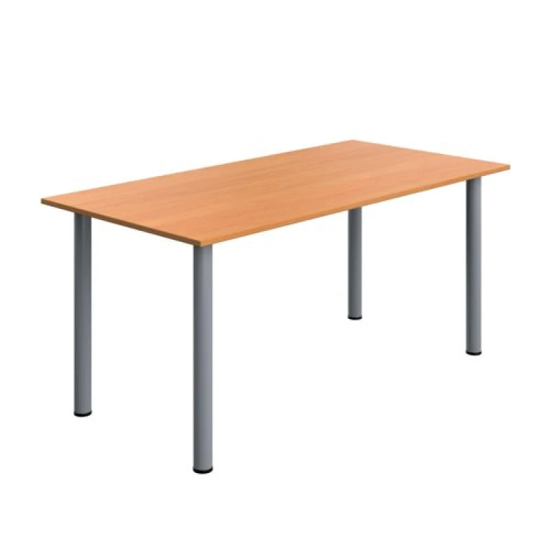 Image of Serrion Pole Leg Rectangular Table 1600x800x730mm Beech/Silver KF800237