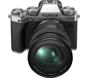 Image of Fujifilm X-T5 Mirrorless Camera with FUJINON XF 16-80 mm f/4 R OIS WR Lens - Silver/Grey