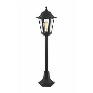 Image of Coast Bianca Black Tall Post Light - 60W E27