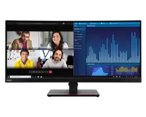 Image of Lenovo ThinkVision P34w-20 34" 63F2RAR3US Quad HD Curved IPS LED Monitor