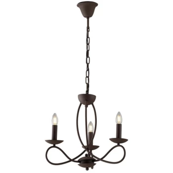 Image of Fan Europe Lighting - Fan Europe GINEVRA 3 Light Chandeliers Corten 48x43cm