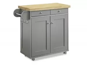 Image of LPD Portland Grey 2 Door 2 Drawer Kitchen Island Flat Packed