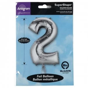 Image of Partymor Shape 2 Foil Balloon - Silver