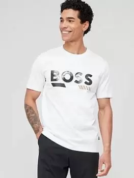 Image of BOSS Tiburt 410 Regular Fit T-Shirt - White, Size L, Men