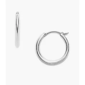 Image of Fossil Womens Stainless Steel Hoops - Silver
