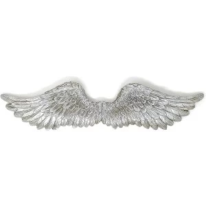 Image of Silver Art Angel Wings 33" Ornament