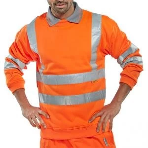 Image of B Seen Sweatshirt Hi Vis Polyester 280gsm M Orange Ref BSSENORM Up to