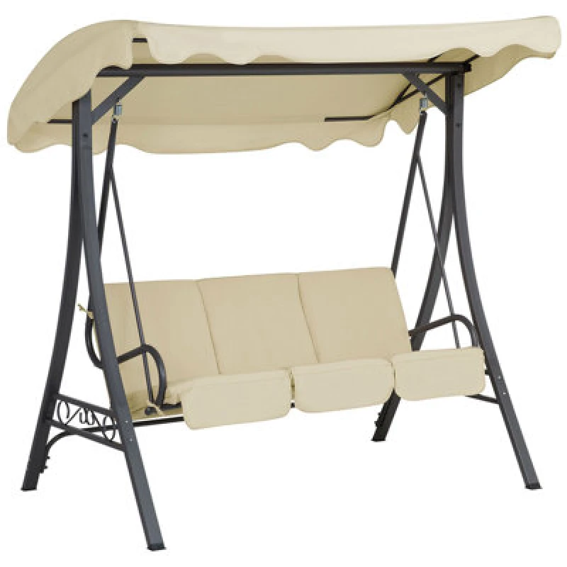Image of Beliani Traditional Patio Swing Garbo Metal Beige