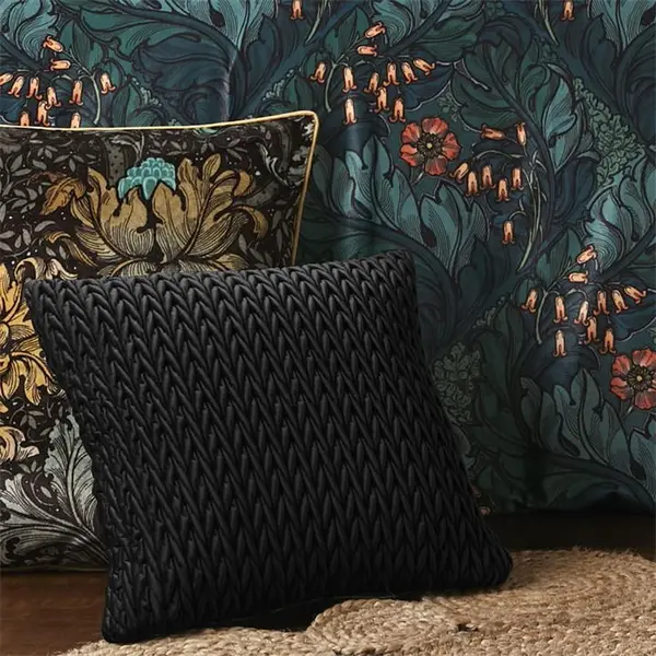 Image of Laurence Llewelyn-Bowen Amory Ruched Velvet Filled Cushion Cushions 43 x 43cm Green 84599615001