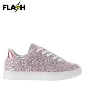 Image of Fabric Flash Childrens Trainers - Silver