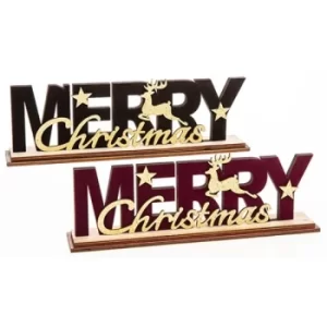 Image of Xmas Flock Merry Xmas Table Plaque