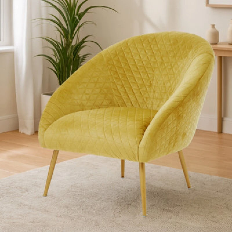 Image of Orsina Gold Occasional Chair, Luxury Gold Velvet Occasional Chair, Comfortable, Stylish, And Functional Gold Chair