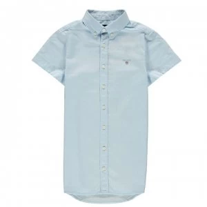 Image of Gant Short Sleeve Oxford Shirt - Capri Blue