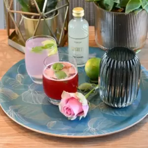 Image of Botanicals Large Round Tray Teal (Green)