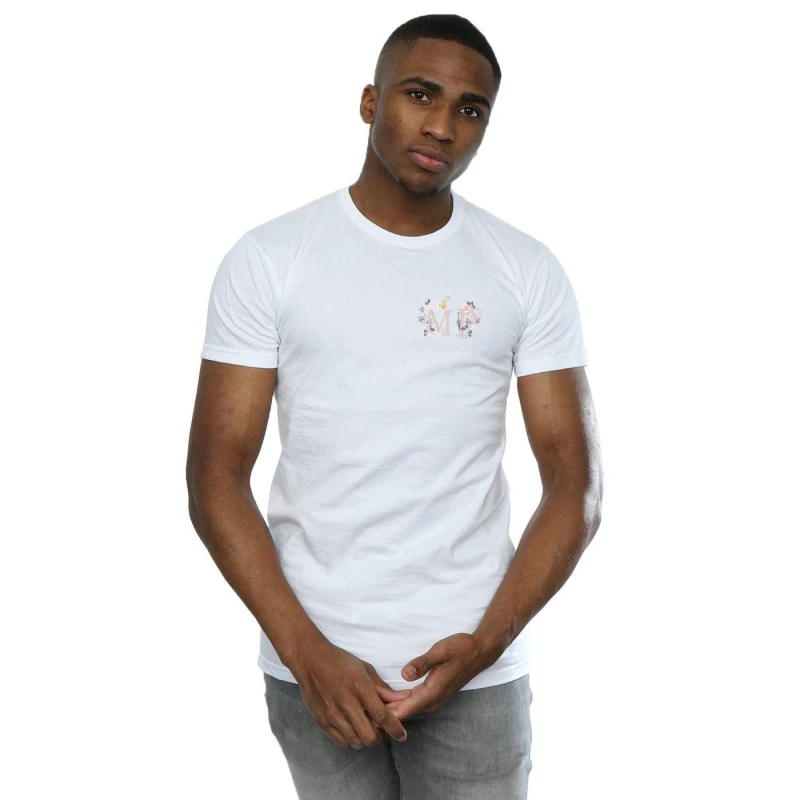 Image of Disney Men Mary Poppins Letter Breast Print T-Shirt in White Size: Small White S Male 5057864436723