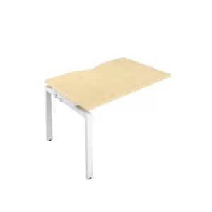 Image of Telescopic Sliding 1 Person Extension Bench with Cut Out and White Frame - 1200mm - Maple