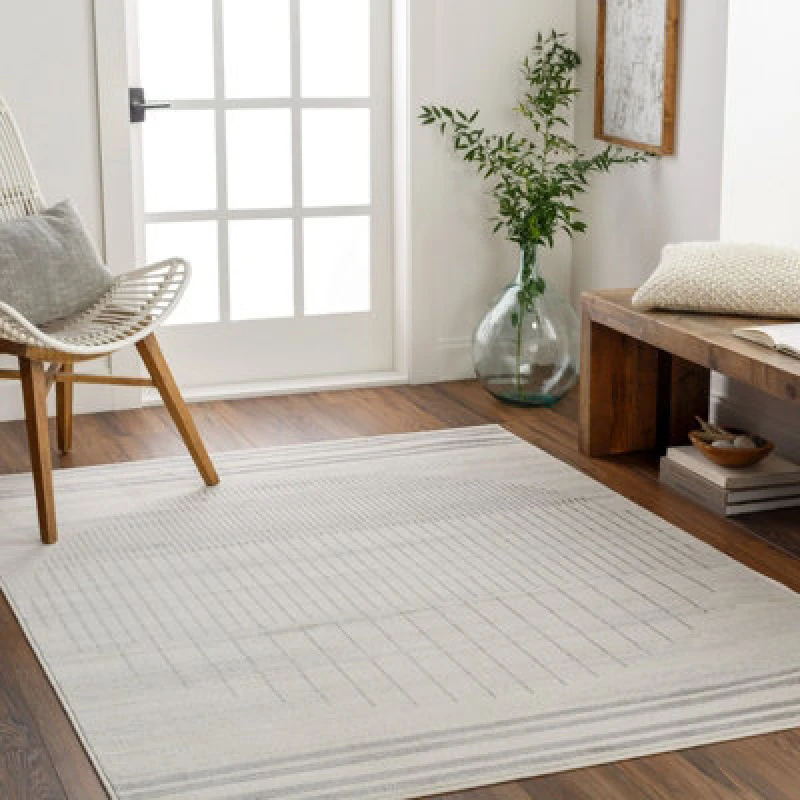 Image of Livabliss Scandi Geometric Grey Enso Area Rug 200 X 275cm - Easy Care, Non Shedding, Ideal For Living Room & Bedroom