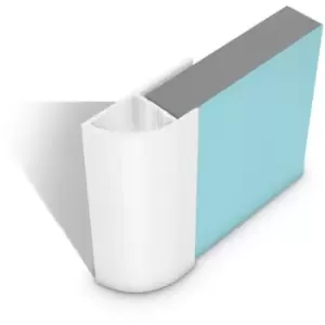 Image of Classic 11mm Wall Panel Quadrant End Cap Trim Type e White - White - Multipanel