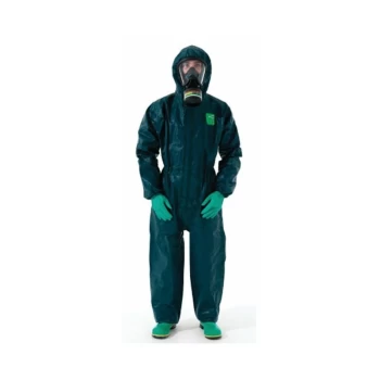 Image of Green Coveralls Hooded Size S - Ansell