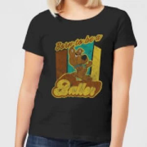 Image of Scooby Doo Born To Be A Baller Womens T-Shirt - Black - M