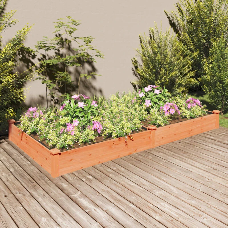 Image of VIDAXL Garden Raised Bed with Liner Brown 240x120x25cm Solid Wood Fir Vidaxl 8720845824303
