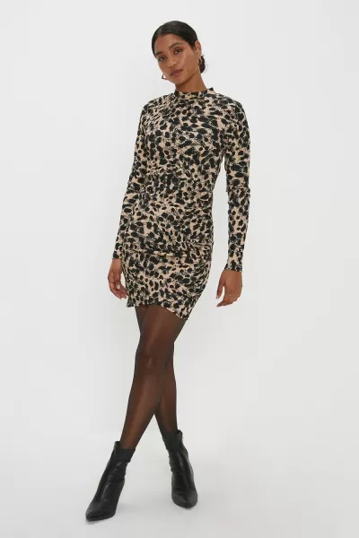 Image of Leopard Wrap Mini Dress