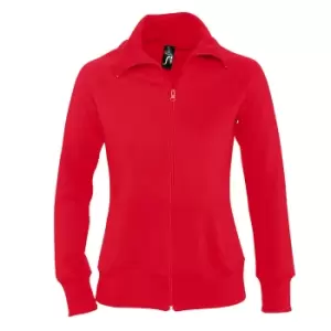 Image of SOLS Womens/Ladies Soda Full Zip Active Sweat Jacket (S) (Red)