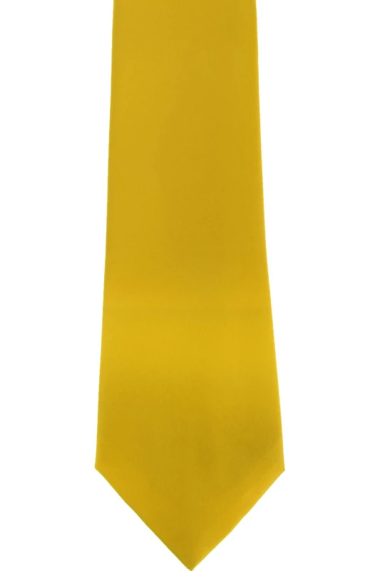 Image of Premier Premier Men Plain Satin Tie (Narrow Blade) Pack of 2 in Lemon Lemon One Size Male 5059269153083