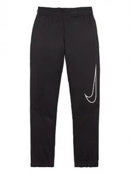 Image of Nike Boys Therma Graphic Tapered Pant - Black/White, Size S