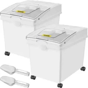 Image of Ingredient Storage Bin, Flour Bins On Wheels, 8.8 Gallons Capacity, 2 Pcs/Set