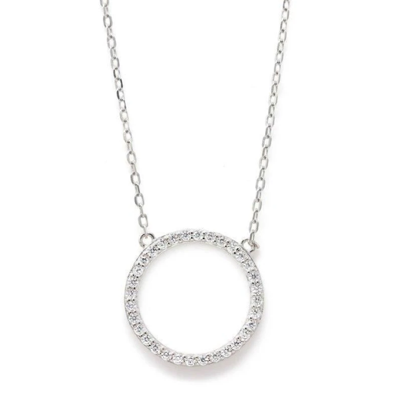 Image of Say It With Circle Of Life Necklace in Silver Size: 18" Silver Unisex 18"