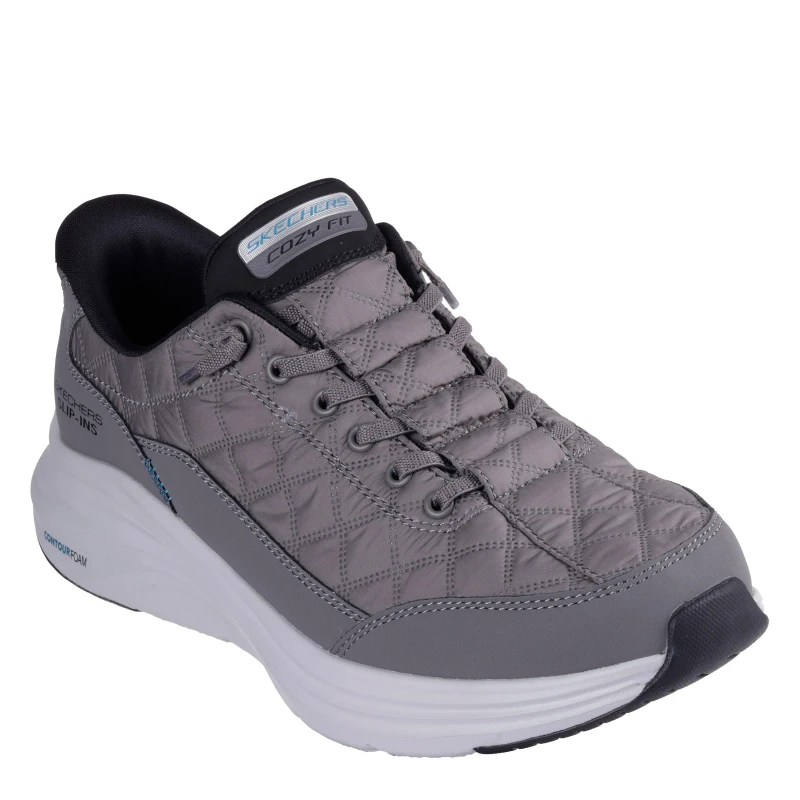 Image of Skechers Deconstructed Quilted Upper Sneaker Slip On Trainers Mens Charcoal male 7 (41)