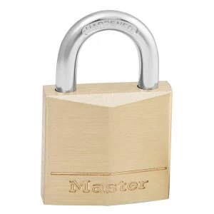 Image of Master Lock 130D 30mm Solid Body Padlock Brass Single