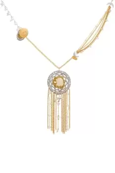 Image of Gold 'Dreamcatcher' Crochet Necklace